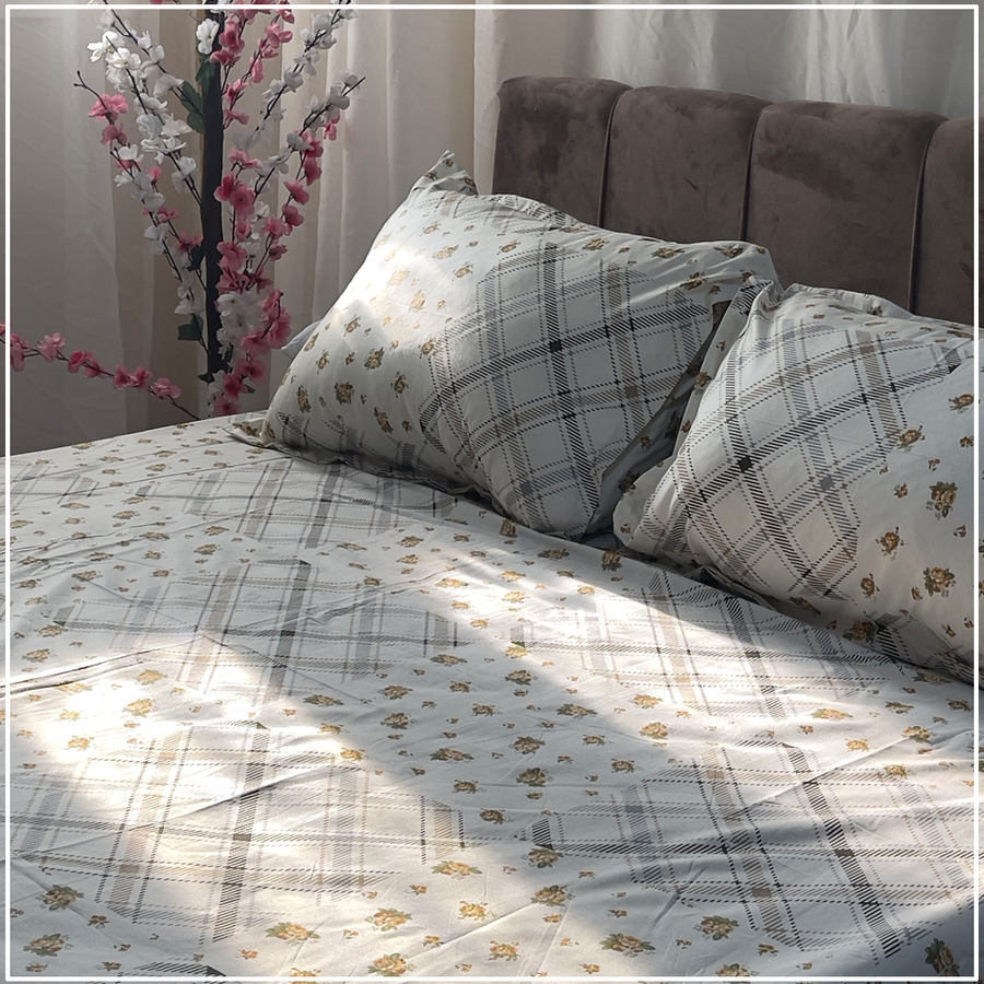 طقم ملايه قطن العامريه 100 موديل floral