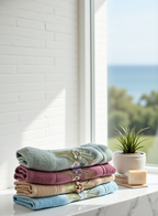 ✨ طقم فوط مطرزة – 3 قطع (55*110) ✨