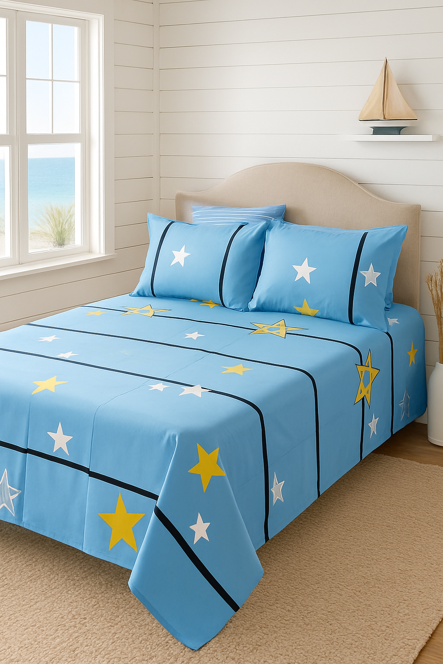 ملاية سرير أطفال مطبوعة – قطن ناعم - Star