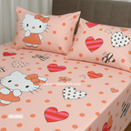 ملاية سرير مطبوعة – قطن ناعم 100% -kitty