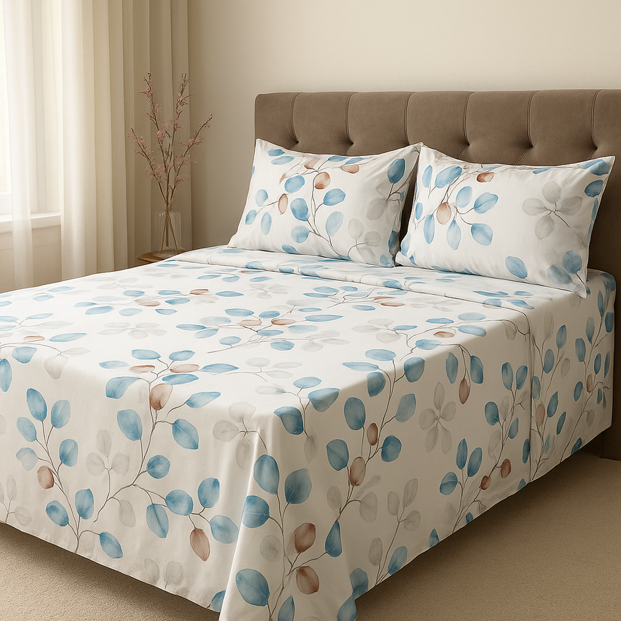 ملاية سرير – قطن ناعم 100% - Dewy Leaves