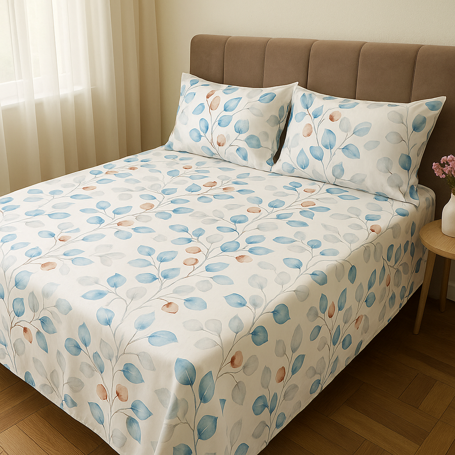 ملاية سرير – قطن ناعم 100% - Dewy Leaves