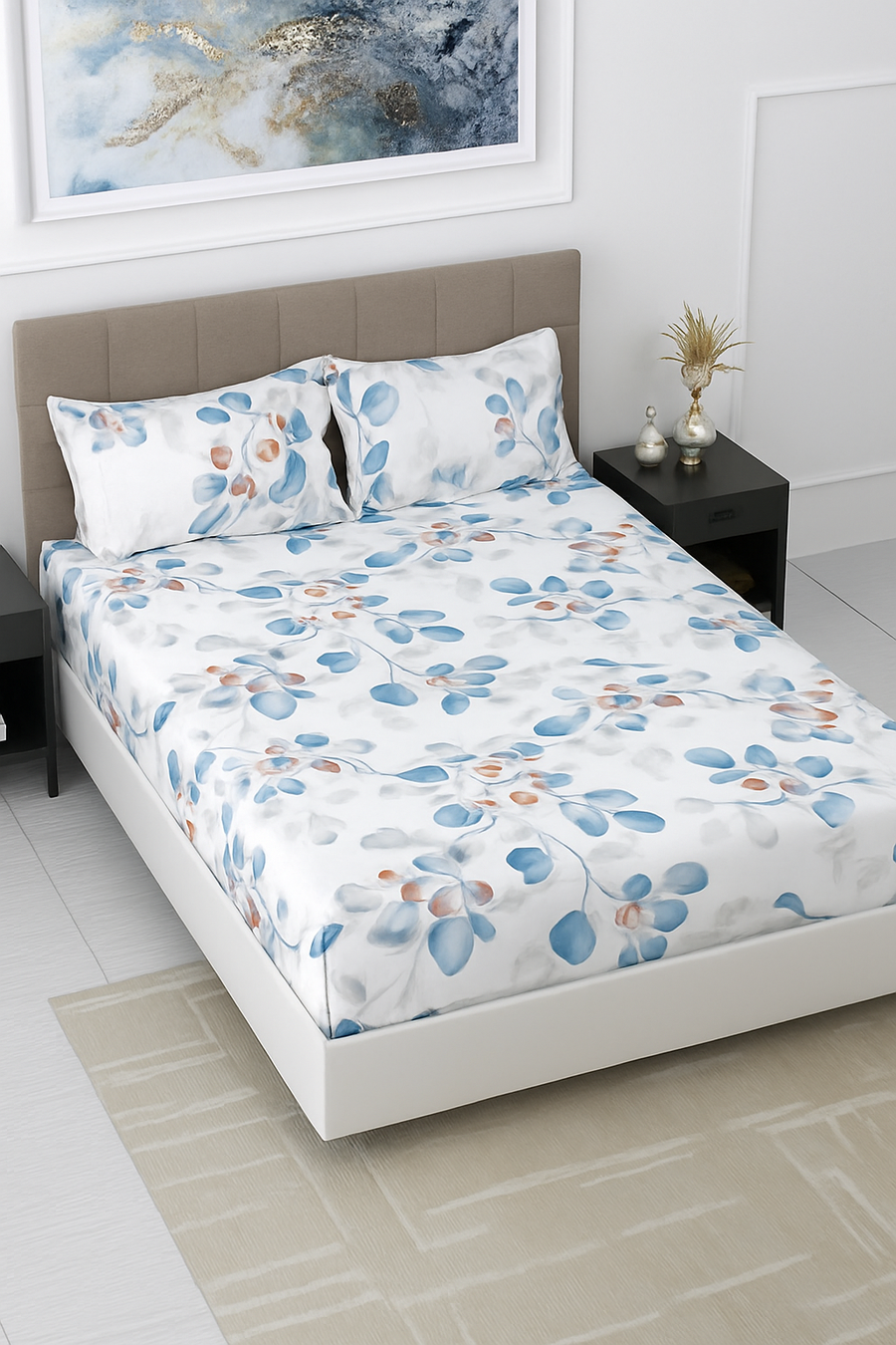 ملاية سرير – قطن ناعم 100% - Dewy Leaves