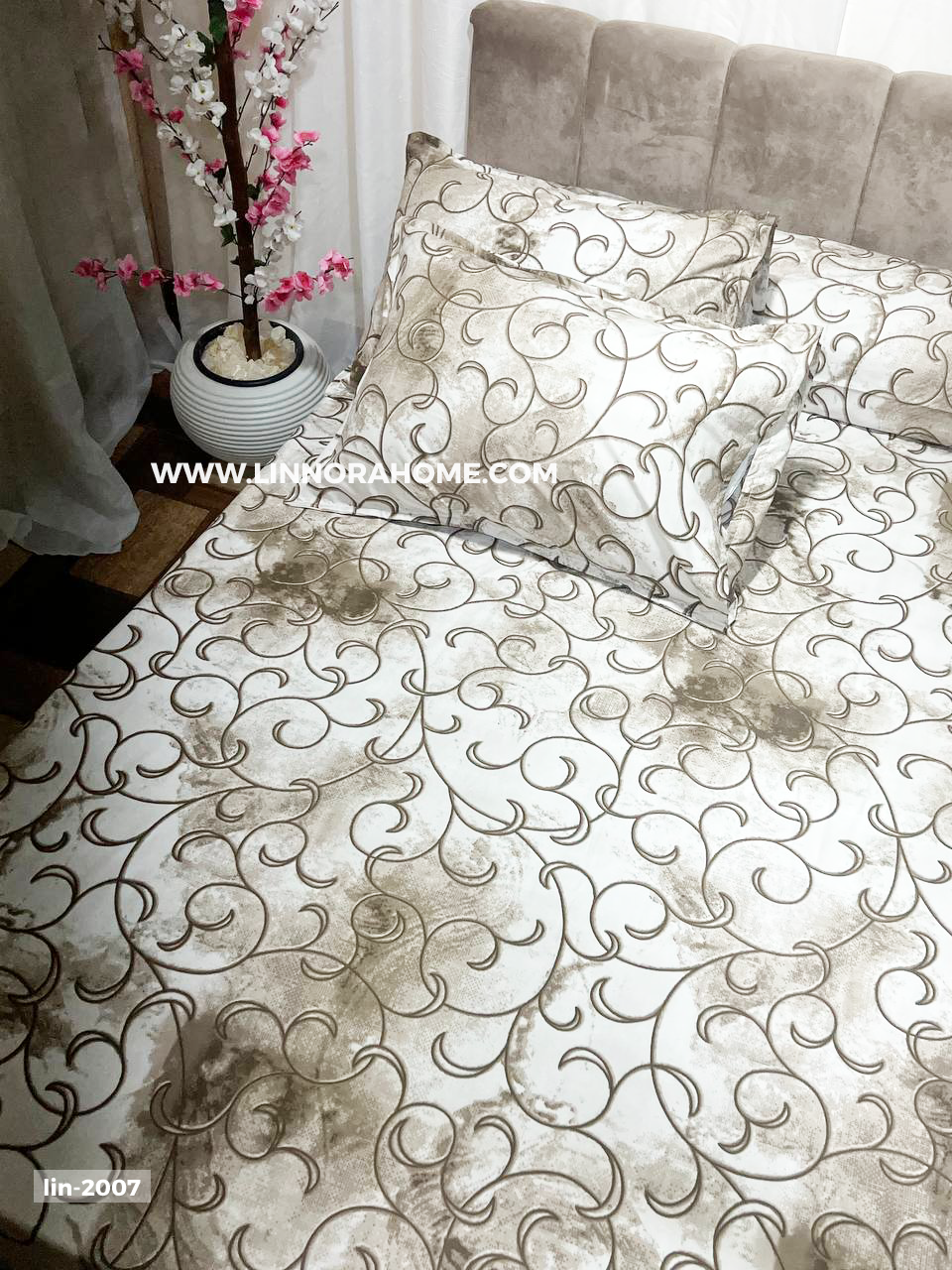 ملاية سرير – قطن ناعم 100% - Beige Mist