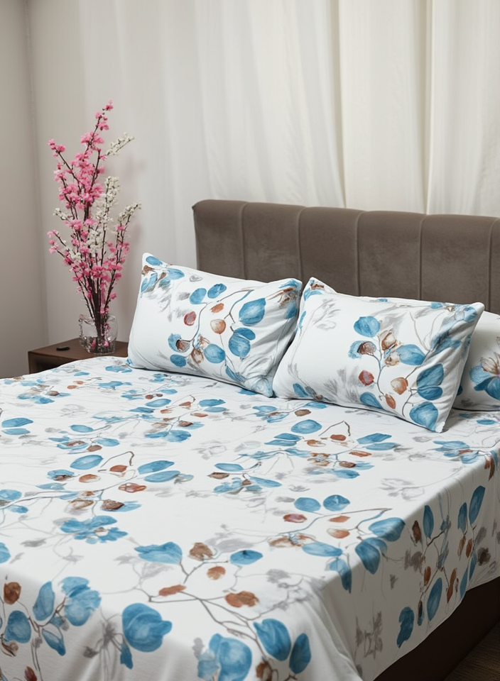 ملاية سرير – قطن ناعم 100% - Dewy Leaves