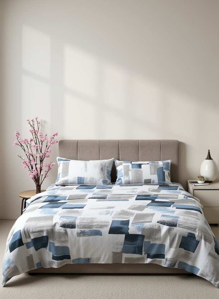 ملاية سرير – قطن ناعم 100% -Squares