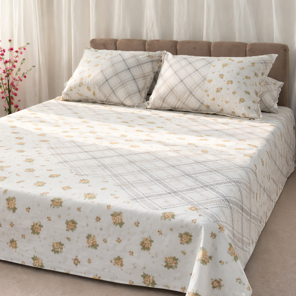 طقم ملايه قطن العامريه 100 موديل floral